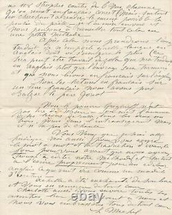 Louise MICHEL Longue lettre autographe signée au camarade Alexandre Roy. 1901