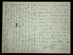 Louise Read L'ange Noire De Barbey D'aurevilly Lettre Autographe Signee Fev 1894