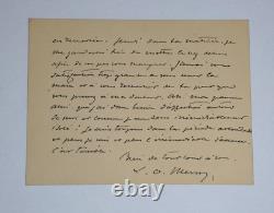 Luc Olivier Merson CARTE LETTRE AUTOGRAPHE SIGNÉE DE DEUIL 2 pages 1902