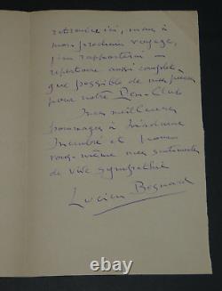 Lucien BESNARD LETTRE AUTOGRAPHE SIGNÉE À Monsieur MEMBRÉ