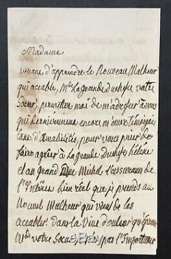MADAME ROYALE, fille Louis XVI et Marie-Antoinette lettre autographe signée