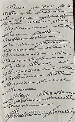 MADELEINE LEMAIRE, Restauration d'un tableau lettre manuscrite autographe signée