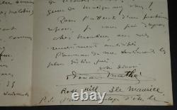 MATHE Edouard LETTRE AUTOGRAPHE SIGNEE, PORT LOUIS, À Henri HEUGEL, 1893