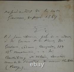 MATHE Edouard LETTRE AUTOGRAPHE SIGNEE, PORT LOUIS, À Henri HEUGEL, 1893