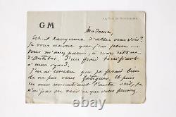 MAUPASSANT Carte-lettre autographe signée à la Comtesse Potocka 1884