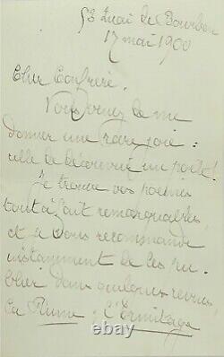 MERRILL, Stuart. Lettre autographe signée. 1900