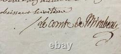 MIRABEAU Lettre signée concernant une affaire Letter signed 1790