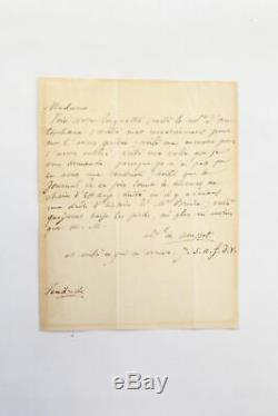 MUSSET Lettre autographe inédite signée Madame Jaubert MANUSCRIT AUTOGRAPHE 1839