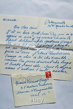 Maeterlinck Mme belle lettre autographe signée