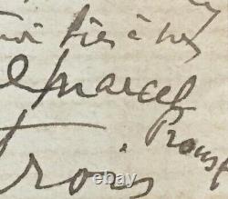 Marcel PROUST Lettre autographe signée Duel écrivain Paul Adam 1897