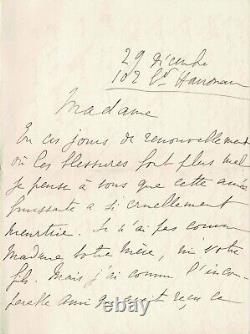 Marcel PROUST Lettre autographe signée à la baronne de Pierrebourg. Déc. 1915