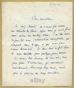 Marcel Pagnol (1895-1974) Écrivain et cinéaste Lettre autographe signée 1930