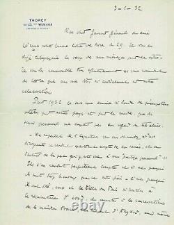 Maréchal LYAUTEY -Importante lettre autographe signée sur l'Exposition coloniale