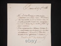 Maréchal de MOUCHY Lettre manuscrite signée Autographe Chevalier de Maucor