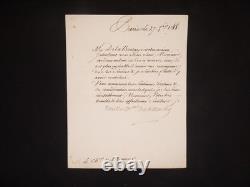Maréchal de MOUCHY Lettre manuscrite signée Autographe Chevalier de Maucor