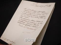 Maréchal de MOUCHY Lettre manuscrite signée Autographe Chevalier de Maucor