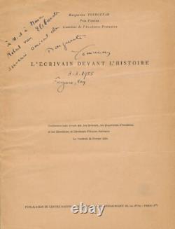 Marguerite YOURCENAR L'Écrivain devant l'histoire dédicacé signé autographe 1954