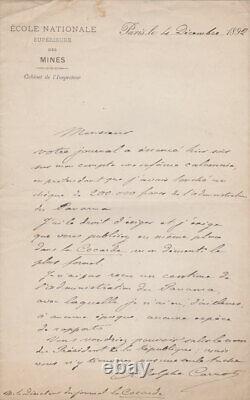 Marie Adolphe CARNOT Lettre autographe signée à Édouard DUCRET