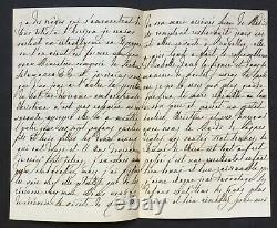 Marie-Amélie Reine des Français Belle lettre autographe signée à fils 1847, 4p