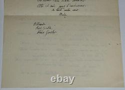 Marie Laurencin Lettre autographe signée à sa mère Paris m'effraye