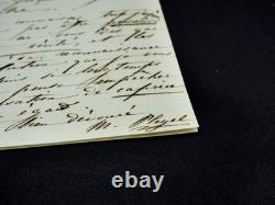 Marie PLEYEL lettre autographe signée à M. De Trémont 1844