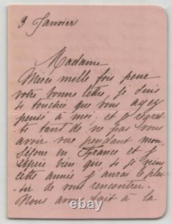 Marie d'Orléans princesse Valdemar de Danemark Lettre autographe signée 1898