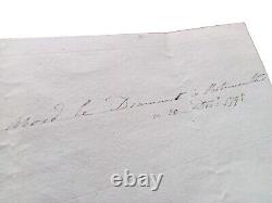 Marine Admiral Sidney Smith Rival De Nelson Lettre Autographe Signee 1795