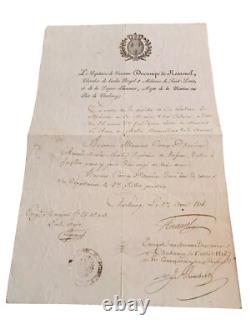 Marine Lettre Autographe Signee Cherbourg 1816 Claude Du Campe De Rosamel