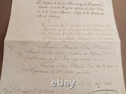 Marine Lettre Autographe Signee Cherbourg 1816 Claude Du Campe De Rosamel