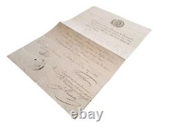 Marine Lettre Autographe Signee Cherbourg 1816 Claude Du Campe De Rosamel