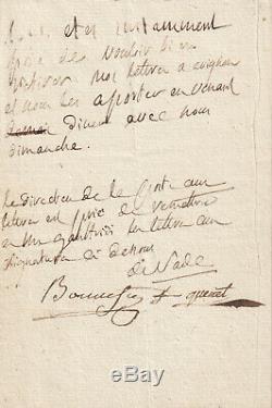 Marquis de SADE lettre autographe signée maitresse