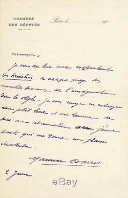 Maurice BARRÈS lettre autographe signée au poète Abel BONNARD Les Familiers