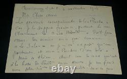 Maurice CHABAS, Peintre LETTRE AUTOGRAPHE SIGNÉE SUR L'ART, 6 novembre 1918