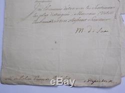Maurice De Saxe Lettre & Passeport Signes A M. De Rohan Bruxelles 1748