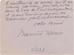 Maurice Denis lettre autographe signée Artiste INDEPENDANT