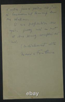 Maurice FOMBEURE Lettre Autographe Signée André Salmon m'a conseillé, 1937