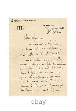 Maurice RAVEL / Lettre autographe signée / La Valse / Critique / Représentation