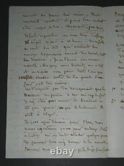 Maurice SAND Lettre autographe signée, Voyage à bord du yacht Jérôme Napoléon