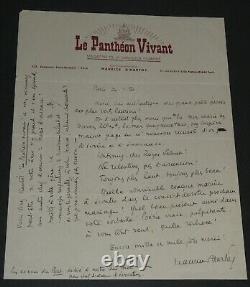 Maurice d'HARTOY Lettre autographe signée d'éloges à Roger Valuet 1950 1 page