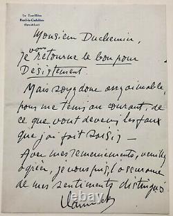 Maurice de VLAMINCK Lettre autographe signée / Fauvisme