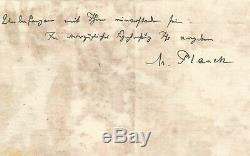 Max PLANCK / Lettre autographe signée / Les forces motrices de la vie