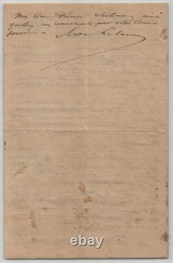 Maxime Lalanne Lettre autographe signée à Van Hoorick 1885