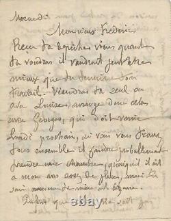 Maximilien LUCE peintre lettre autographe signée avec 2 dessins à son fils