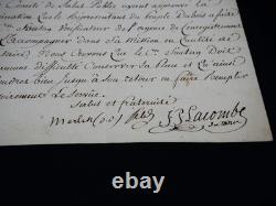 Merlin DE DOUAI lettre signée COMITE DE SALUT PUBLIC, LACOMBE 1795