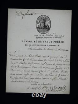Merlin DE DOUAI lettre signée COMITE DE SALUT PUBLIC, LACOMBE 1795