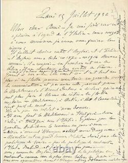 Militaire Edgar de TRENTINIAN lettre autographe signée pour contrer l'Allemagne