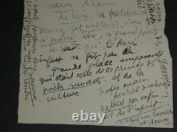 Mme AUREL, Ecrivain, Lettre autographe signée. Prince des poètes! Pétition