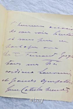 Mme CATULLE-MENDES lettres autographes manuscrites & signées