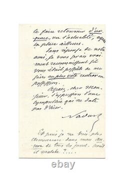 NADAR / Lettre autographe signée / Georges Clemenceau / L'Aurore / Enveloppe
