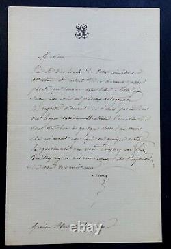 NUMA LETTRE AUTOGRAPHE SIGNÉE À Edmond ABOUT et Emile de NAJAC